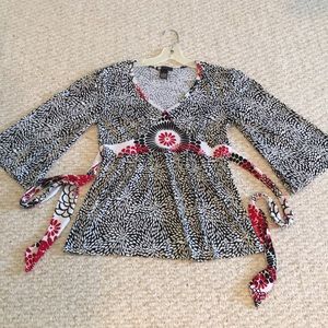 Red, Black, White Shirt